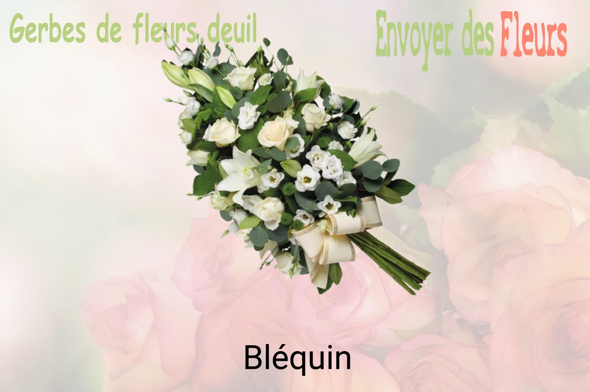 Gerbe de fleurs de deuil livrée à Bléquin
